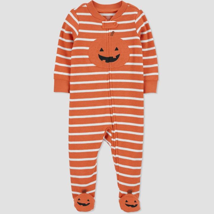 Carter's Just One You Baby Pumpkin Footed Pajama - Orange