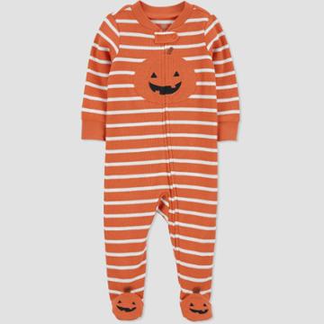 Carter's Just One You Baby Pumpkin Footed Pajama - Orange