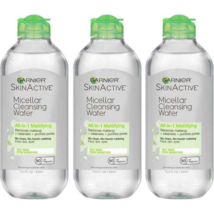 Garnier Skinactive Micellar Cleansing Water - Oily Skin - 3pk/13.5oz Each, Adult Unisex