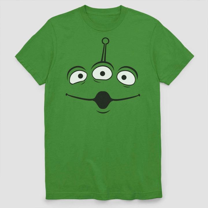 Men's Disney Toy Story Alien Face Short Sleeve Graphic T-shirt - Kelly