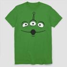 Men's Disney Toy Story Alien Face Short Sleeve Graphic T-shirt - Kelly
