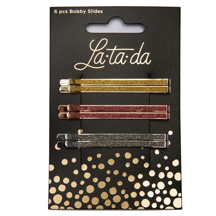 La-ta-da Glitter Metallic Bobby Slides - 6ct, Girl's, Bronze