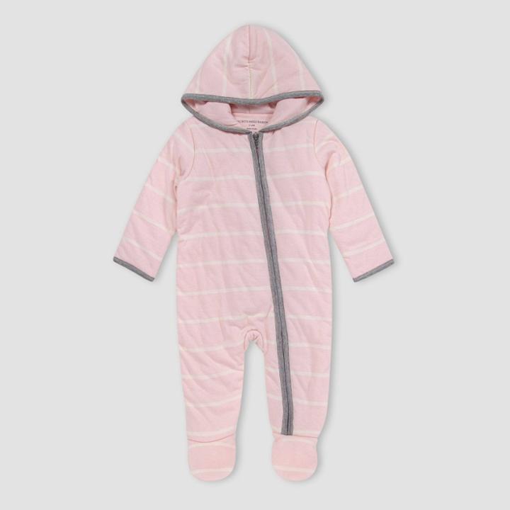 Burt's Bees Baby Baby Girls' Winter Striped Bunting Blossom - Light Pink Newborn