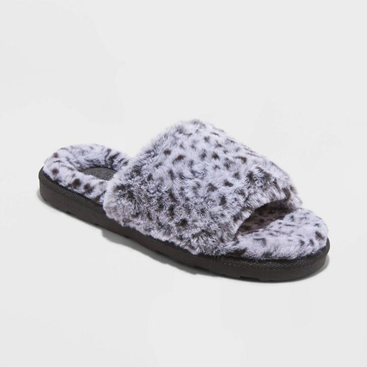 Women's Emma Leopard Faux Fur Slide Slippers - Stars Above 6, Leopard/multicolor