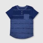 Toddler Boys' Striped Henley T-shirt - Cat & Jack Navy