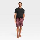 Hanes Premium Men's Shorts And T-shirt Pajama Set - Black/red