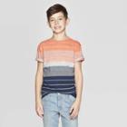 Boys' Short Sleeve Striped T-shirt - Cat & Jack Orange