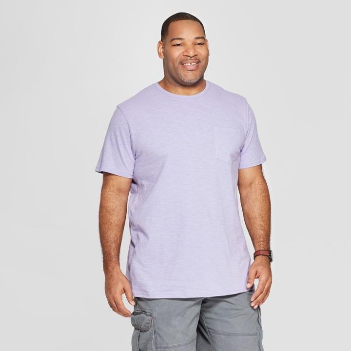 Men's Big & Tall Regular Fit Short Sleeve Crew T-shirt - Goodfellow & Co Restful Plum