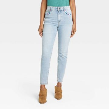 Women's Mid-rise Skinny Jeans - Knox Rose Light Wash