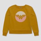 Junk Food Women's Plus Size Wonder Woman Long Sleeve Pullover - Yellow