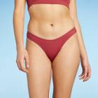 Juniors' Textured Cheeky High Leg Scoop Bikini Bottom - Xhilaration Clay