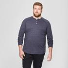 Men's Tall Regular Fit Long Sleeve Jersey Henley Shirt - Goodfellow & Co Federal Blue