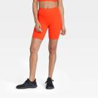 Women's Brushed Sculpt Curvy Bike Shorts - All In Motion Vibrant Orange