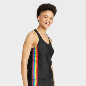Humankind X Target Pride Adult Humankind Swim Tank Top - Black Rainbow