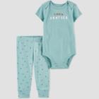 Carter's Just One You Baby Boys' 2pc 'little Brother' Top & Bottom Set - Blue Newborn