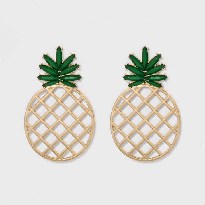 Sugarfix By Baublebar Pineapple Drop Earrings - Green, Girl's