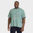 Men's Big & Tall Printed Standard Fit Short Sleeve Crewneck T-shirt - Goodfellow & Co Sage Green/deer
