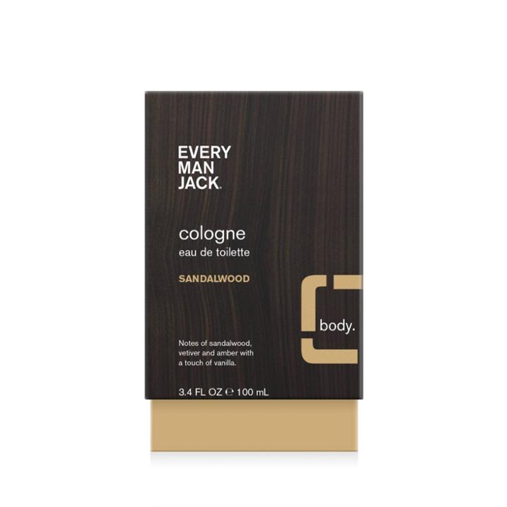 Every Man Jack Men's Sandalwood Cologne - Notes Of Amber, Vetiver, And A Touch Of Vanilla
