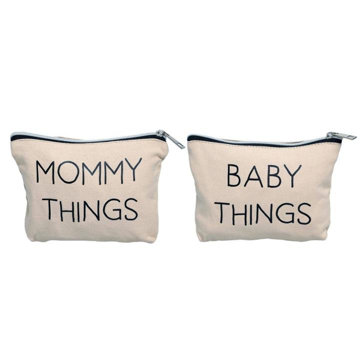 Pearhead Canvas Pouch Set 2pk, Black/ivory
