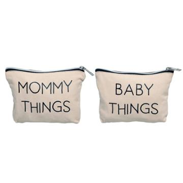 Pearhead Canvas Pouch Set 2pk, Black/ivory