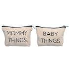 Pearhead Canvas Pouch Set 2pk, Black/ivory