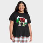 Women's Plus Size Holiday Gnomes Matching Family Pajama T-shirt - Wondershop Black