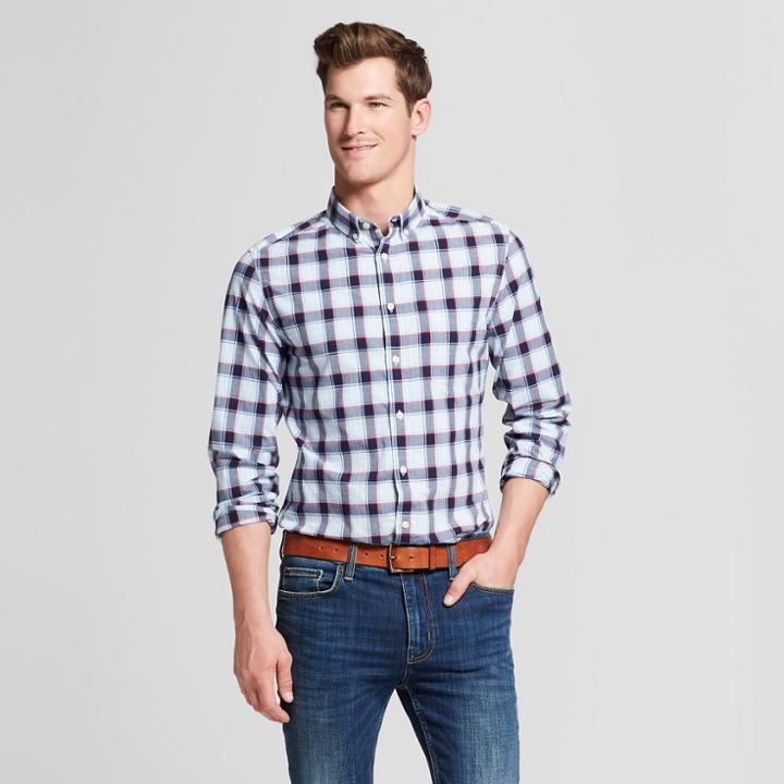 Men's Slim Fit Long Sleeve Northrop Button-down Shirt - Goodfellow & Co Feather Aqua