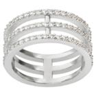 5/8 Ct. T.w. Journee Collection Round Cut Cz Pave Set Split Band In Brass - Silver