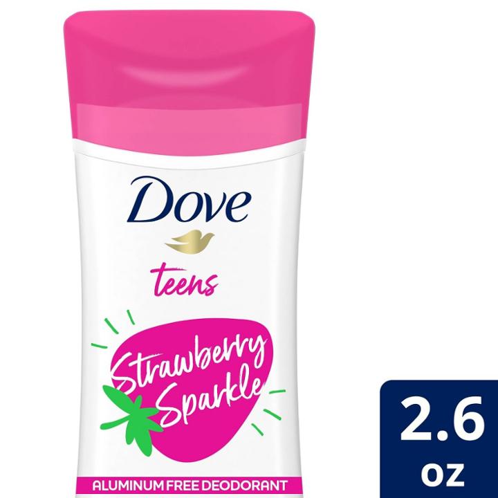 Dove Beauty Teens Strawberry Sparkle Aluminum Free Deodorant