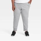Men's Big & Tall Cotton Tapered Fleece Joggers - All In Motion Light Gray Heather