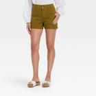 Women's High-rise Cargo Midi Shorts - Universal Thread Olive Green