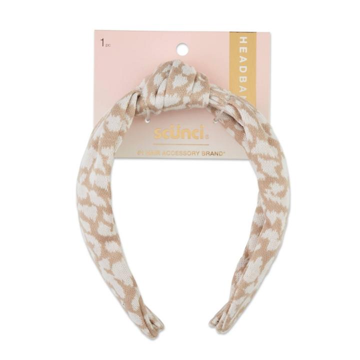 Scunci Basic Knitted Headband - Tan White