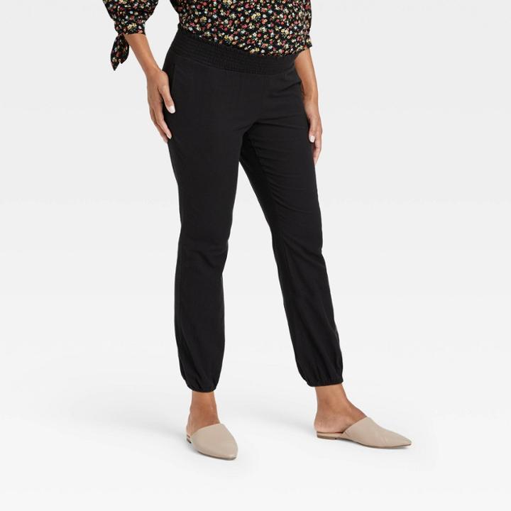 The Nines By Hatch Elastic Waist Maternity Jogger Pants Black