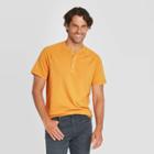 Men's Standard Fit Short Sleeve Henley T-shirt - Goodfellow & Co Gold