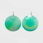 Rhodium Capiz Shell Drop Earrings - Wild Fable Green, Women's