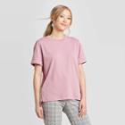 Women's Standard Fit Short Sleeve Crewneck T-shirt - A New Day Purple S, Women's,