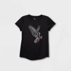 Girls' Short Sleeve Eagle Graphic T-shirt - All In Motion Black