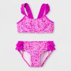 Malibu Dream Girl Girls' Tiger Dot Bikini Set - Pink 14,
