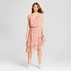 Women's Floral Print Asymmetrical Hem Dress - A New Day Pink