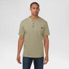 Petitedickies Men's Cotton Heavyweight Short Sleeve Pocket Henley Shirt- Desert Sand Xxl, Desert Brown