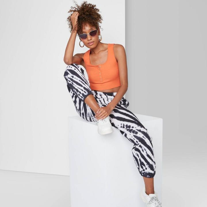 Women's High-rise Vintage Jogger Sweatpants - Wild Fable Black/white Tie-dye