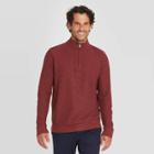 Men's Standard Fit 1/4th Zip Knit Sweatshirt- Goodfellow & Co Red