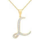 Target Diamond Accent L Initial Pendant Gold Plated (ij-i2-i3), Girl's,