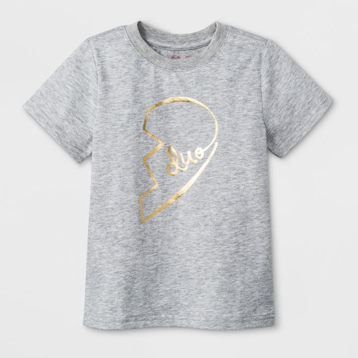 Petitetoddler Short Sleeve Duo Graphic T-shirt - Cat & Jack Heather Gray 5t, Kids Unisex