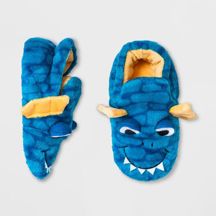 Baby Boys' Dragon Bootie Slipper - Cat & Jack Blue
