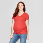 Maternity Short Sleeve Shirred V-neck T-shirt - Isabel Maternity By Ingrid & Isabel Florence Teal