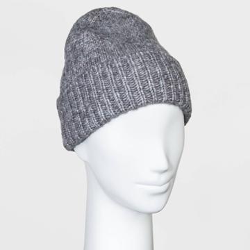 Women's Knit Jersey Beanie - A New Day Gray