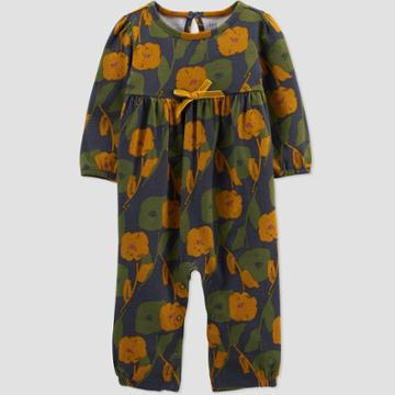 Baby Girls' Floral Jumpsuit - Just One You Made By Carter's Olive