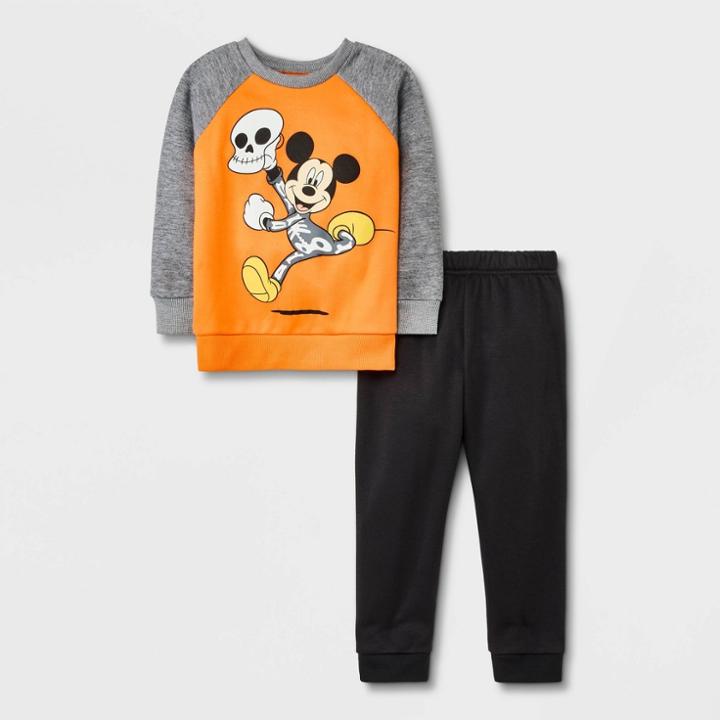 Disney Toddler Boys' Mickey Mouse Top And Bottom Set - Orange