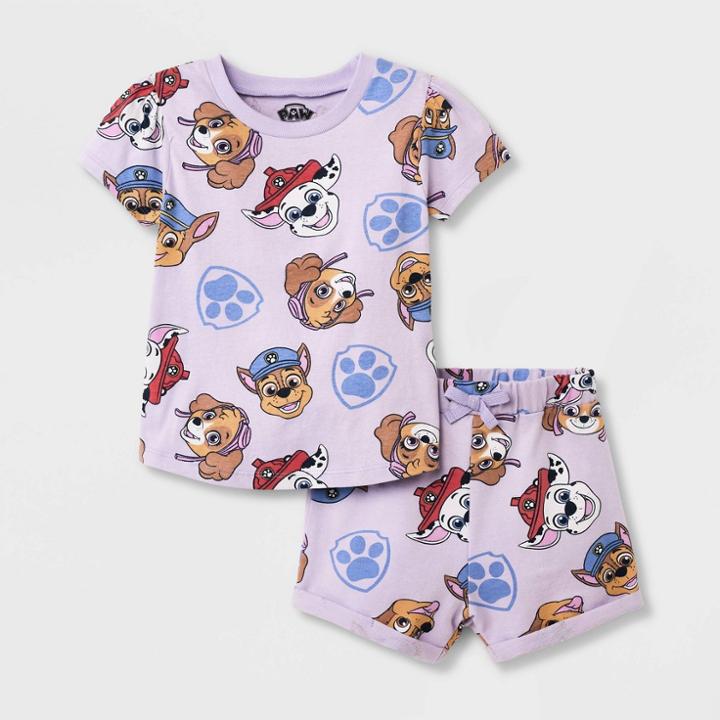 Toddler Girls' Nickelodeon Paw Patrol Printed Top And Bottom Set - Purple